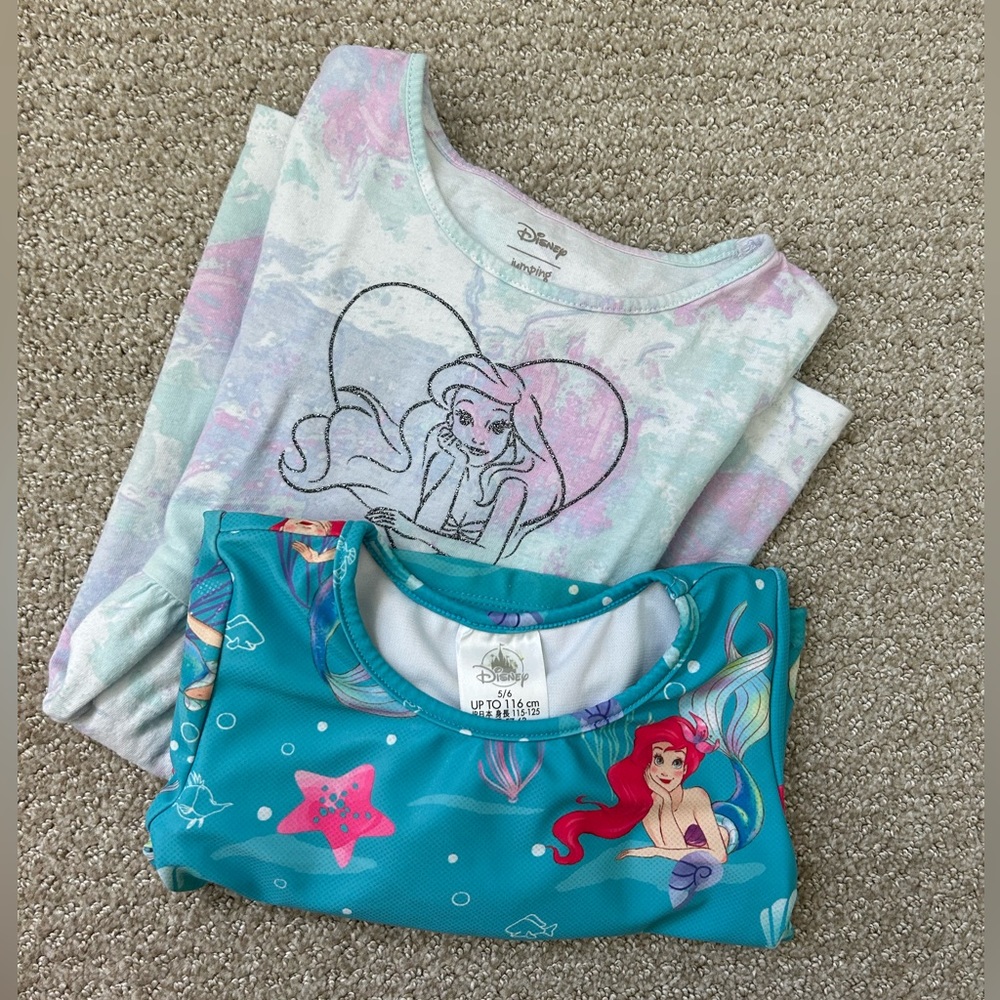Disney Little Mermaid Girls Dress and Swim Top, size 5/6
